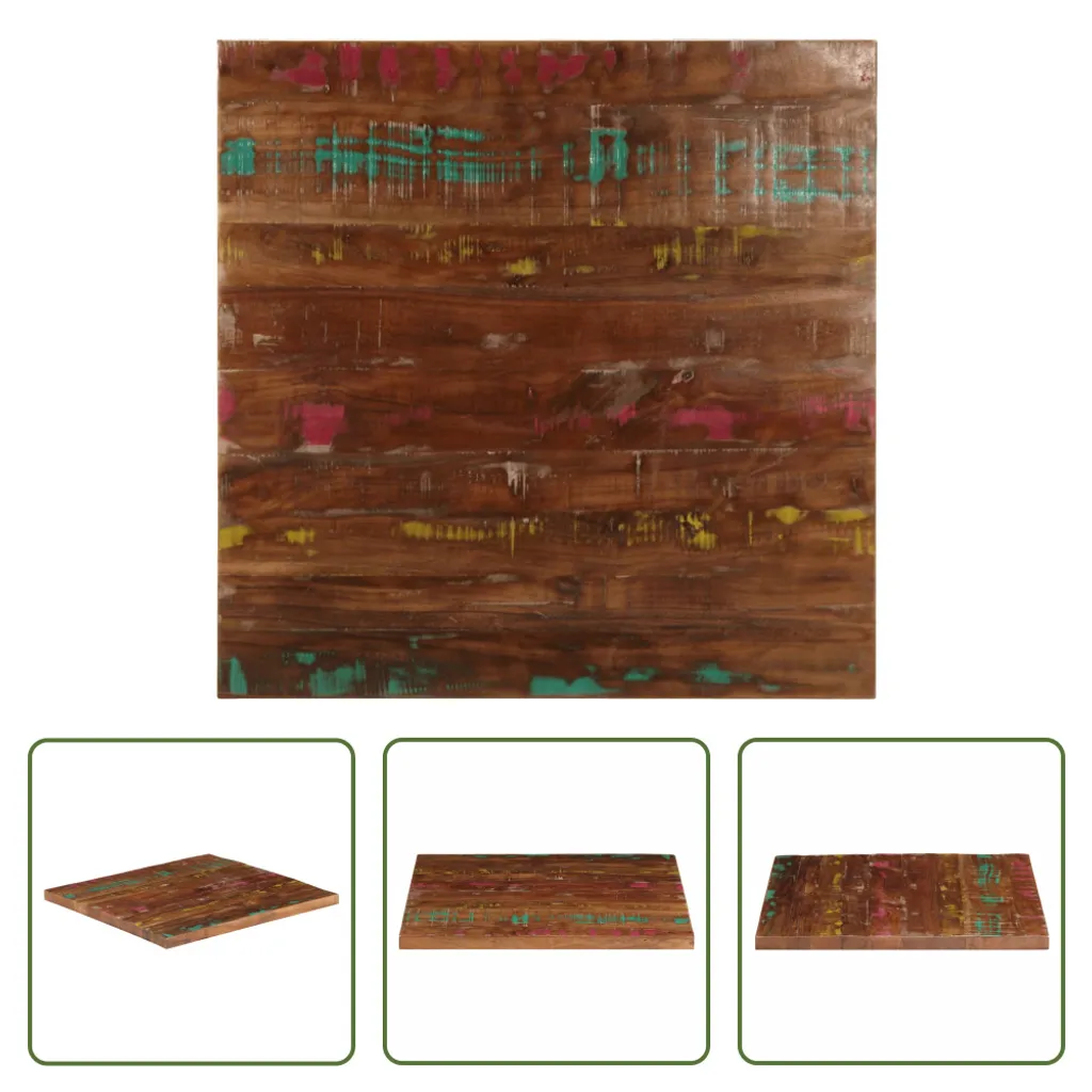 Piano Tavolo Eco 70x70 Legno Massiccio Riciclato | Arredo Sostenibile