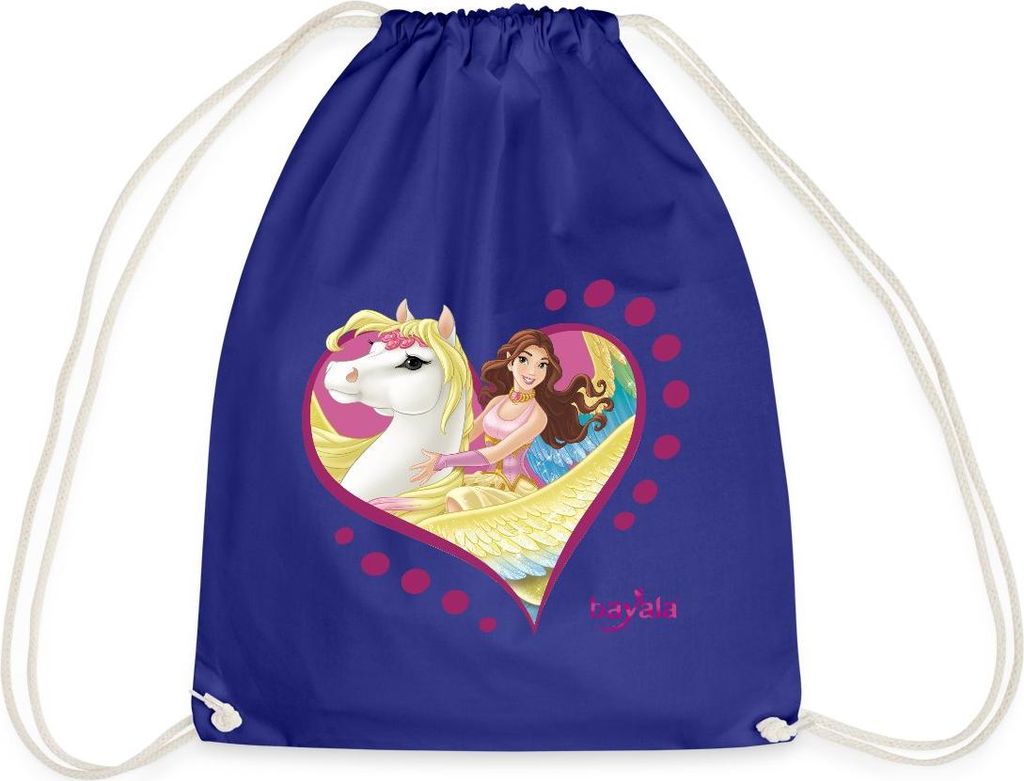 Spreadshirt Schleich Bayala Elfe Surah mit Glitzer-Pegasus Turnbeutel, One size, Königsblau