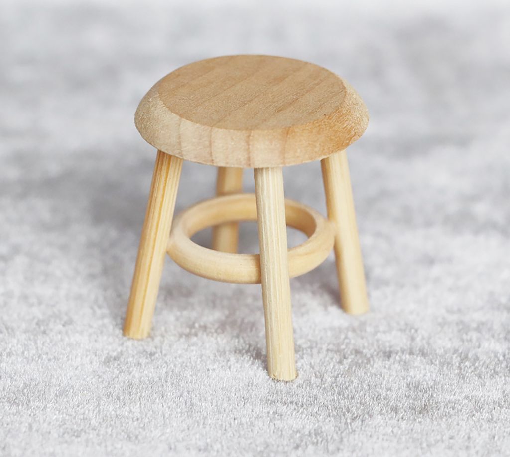 Hocker Leichtes Mini DIY 1:12 Miniaturpuppenhaushocker für Wohnzimmer