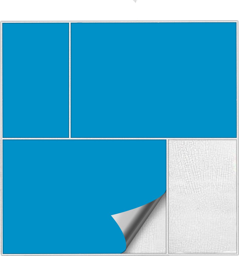 Kiwistar Fliesenaufkleber Hellblau Seidenmatt - 14,5 x 24,5 cm - 25 Stück - Klebefliesen Fliesenmuster Stickerfliesen Wandfliesen überkleben
