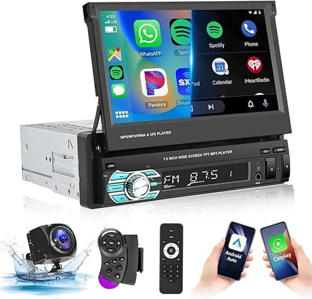 Système Carplay 1 Din pour Navigation GPS et Musique Bluetooth en Voiture