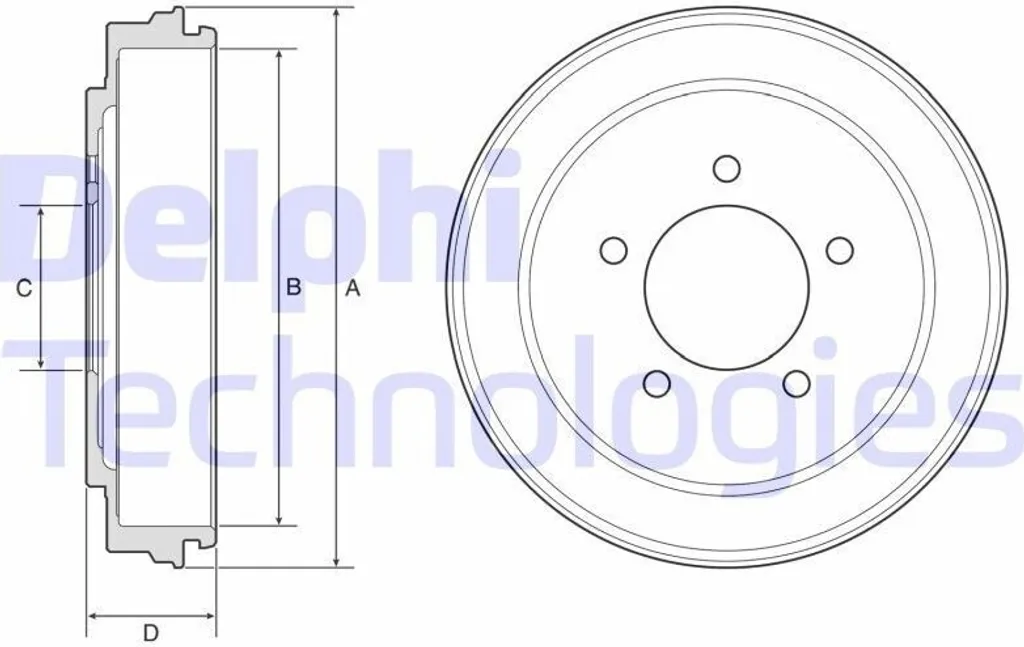 2x Delphi BF600 Tambours de Frein pour Jeep Compass et Chrysler Sebring