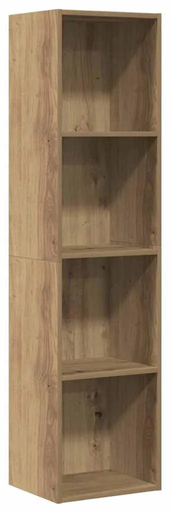 Bibliothèque Design Chêne Artisanal 36x30x143 cm Robuste Bois Composite