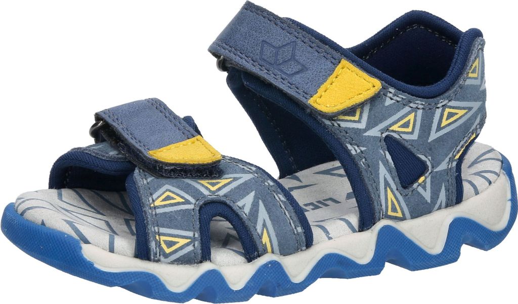 Lico Jungs Klett Sandale blau gelb kombiniert 33