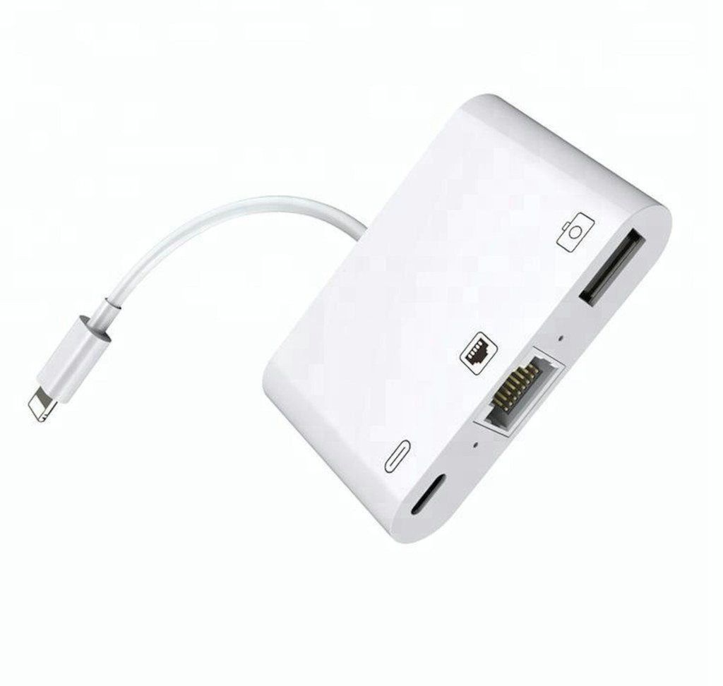 ENGELMANN 3-in-1 Lightning auf Ethernet und USB Kamera Adapter