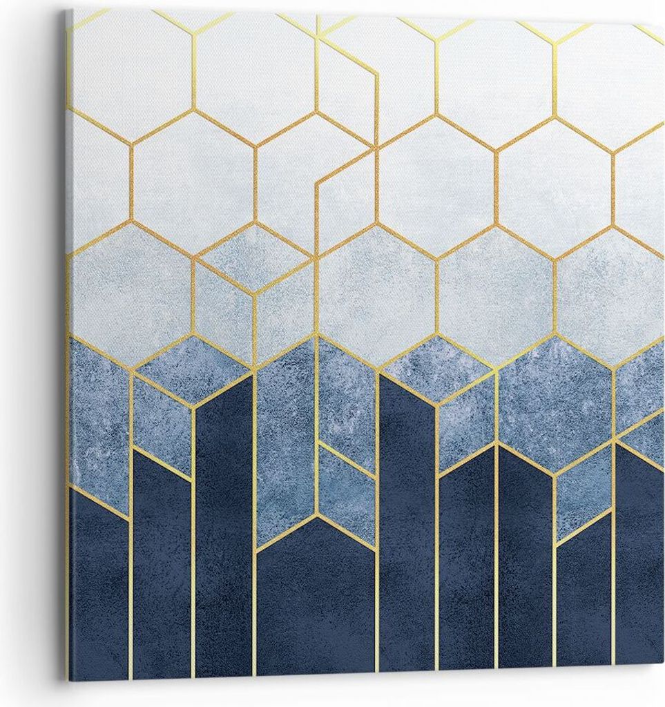 Bild auf Leinwand - Leinwandbild - Einteilig - Abstraktion Figuren Geometrisch - 70x70cm - Wand Bild - Wanddeko - Wandbilder - Leinwanddruck - Bild...