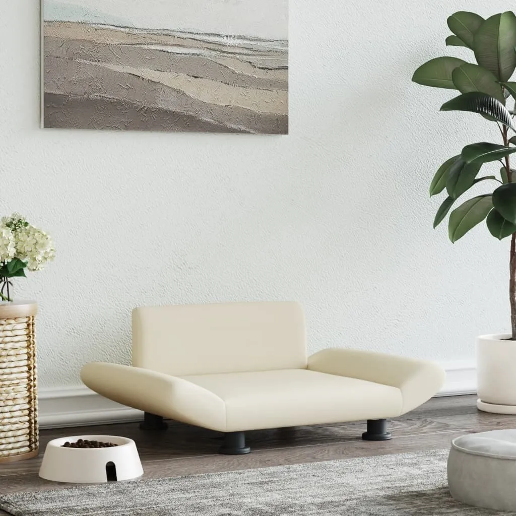Letto per cani Crema in Pelle Finta 70x45x28 cm | The Living Store