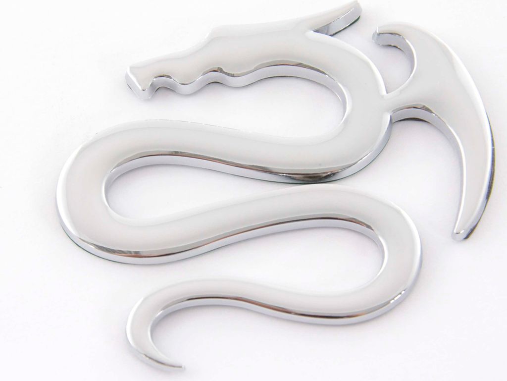 Aufkleber Chrom 3D Car Logo Motiv Dragon I 75x62 mm chrom