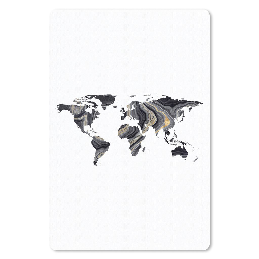 MuchoWow® Mauspad Mousepad Weltkarte - Farbe - Gold 18x27 Produktbild 