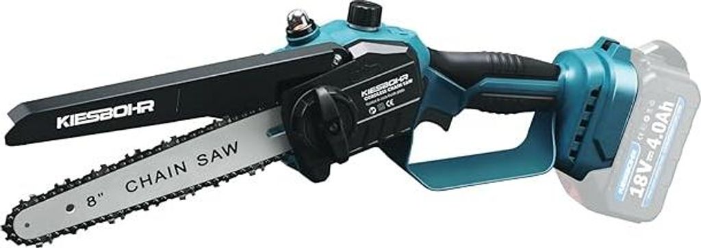 KIESBOHR Mini Akku Kettensäge Kompatibel mit Makita 18V Akku, Elektrische Astsäge CS001 (8 Zoll, brushless,ohne Akku und Kettenöl)