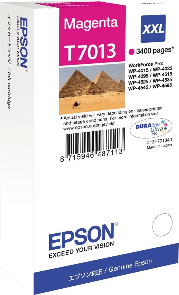 EPSON Tinte magenta 34.2ml WF Pro 4xxx, XXL Produktbild 