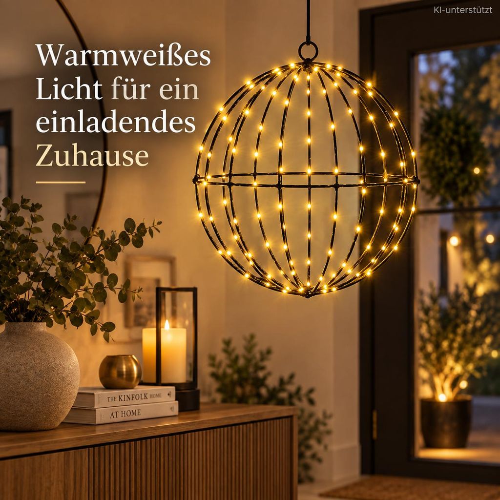 LED Kugel 20cm Schwarz