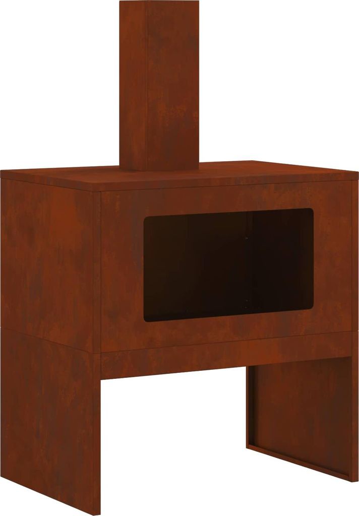 Feuerstelle Braun 60 x 40 x 96 cm Wetterfeststahl