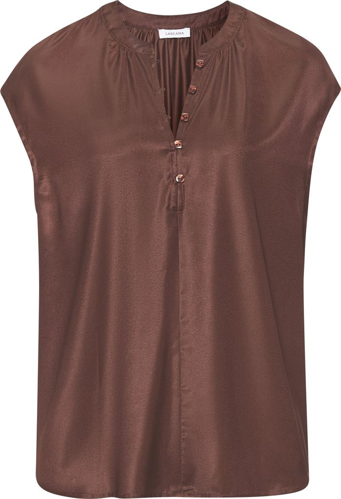 LASCANA Satinbluse braun Größe 42