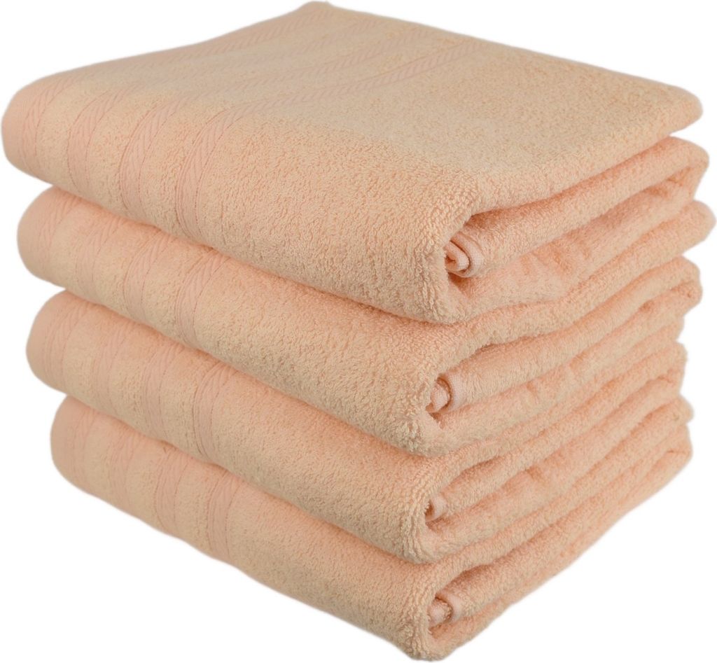 Frottee-Handtuch-Set UNI 70x130 cm 4 Stück lachsfarben