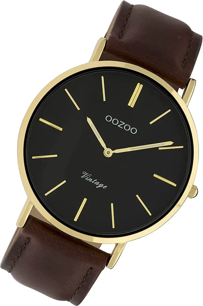 Montre Femme analogique Vintage Oozoo C9833 avec bracelet cuir brun