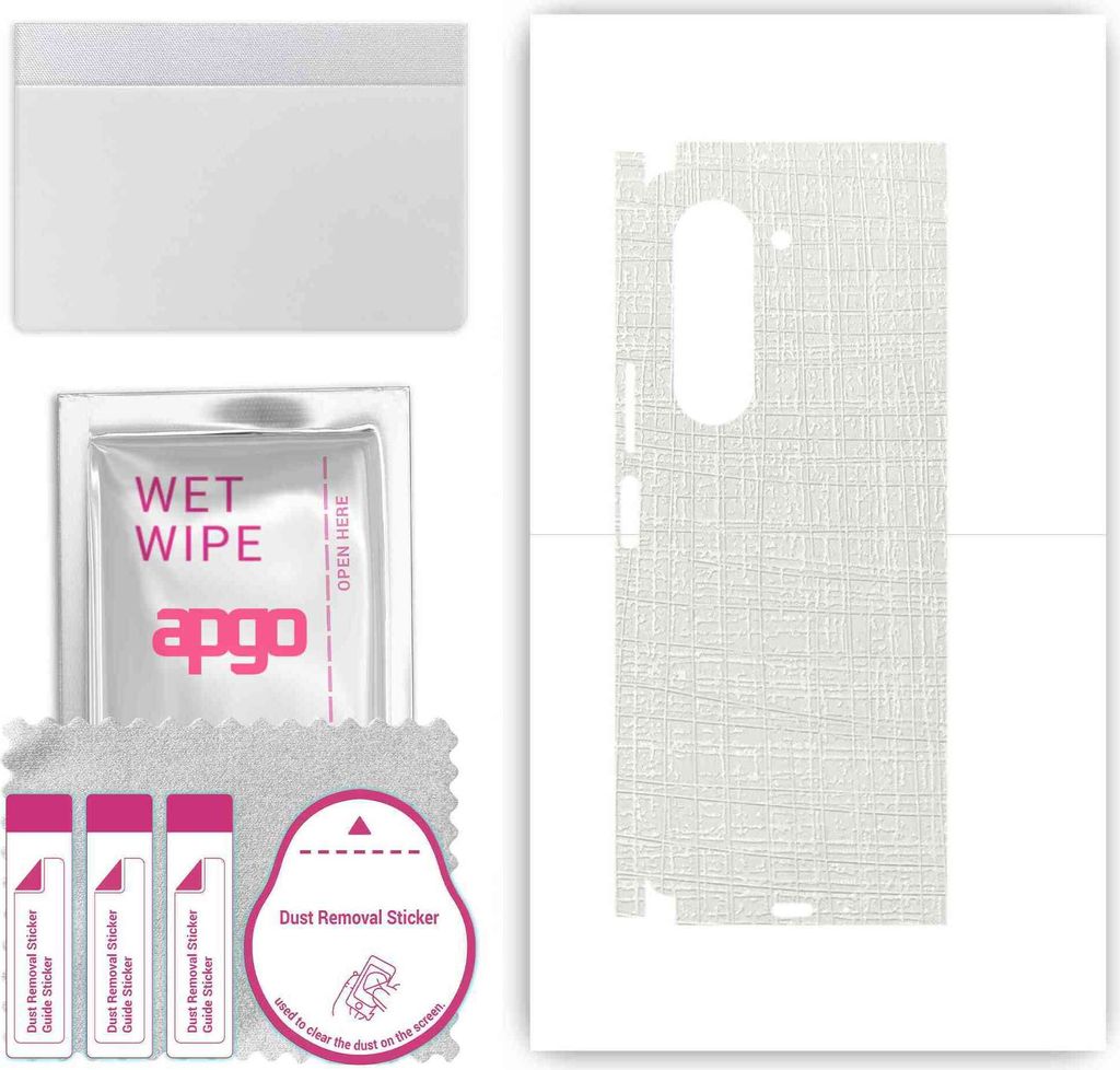 apgo Rückseite + Seiten Schutzfolie, Skin, kompatibel mit Samsung W24, Hinten Displayschutzfolie aus Vinylfolie, kratzfest, einfache Montage - Wei...