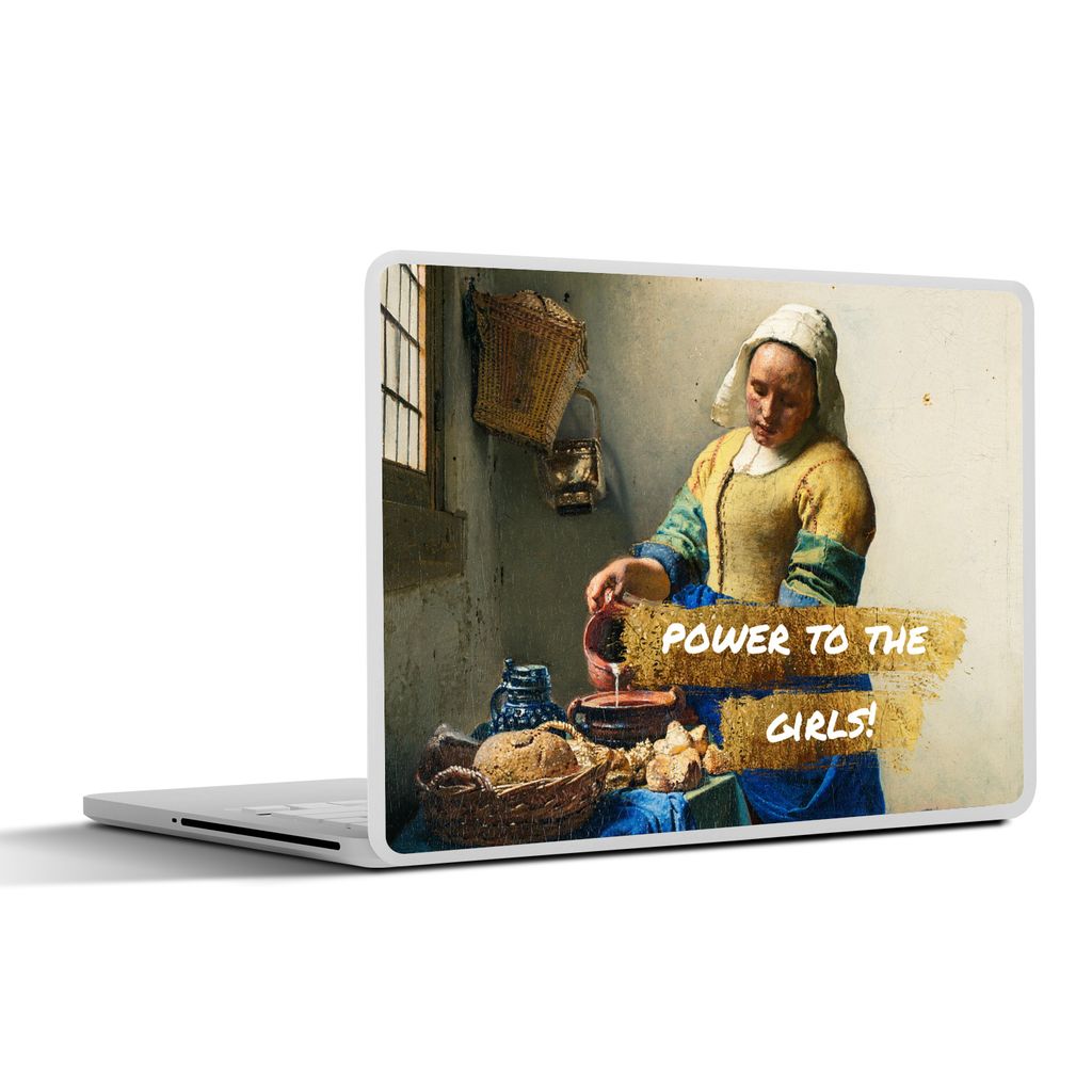 MuchoWow Laptop Aufkleber Sticker Cover Milchmädchen - Gold - Zitate - Gemälde - Alte Meister 30x21 cm - Sticker für Laptop - Selbstklebend