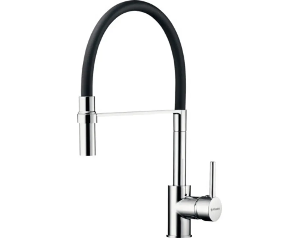Mitigeur de cuisine avec douchette flexible Pyramis Serina chrome et noir
