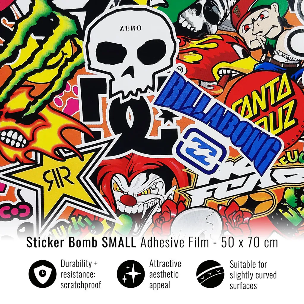 Adesivo Car Wrapping Sticker Bomb 50x70 cm - Vinile Professionale Auto