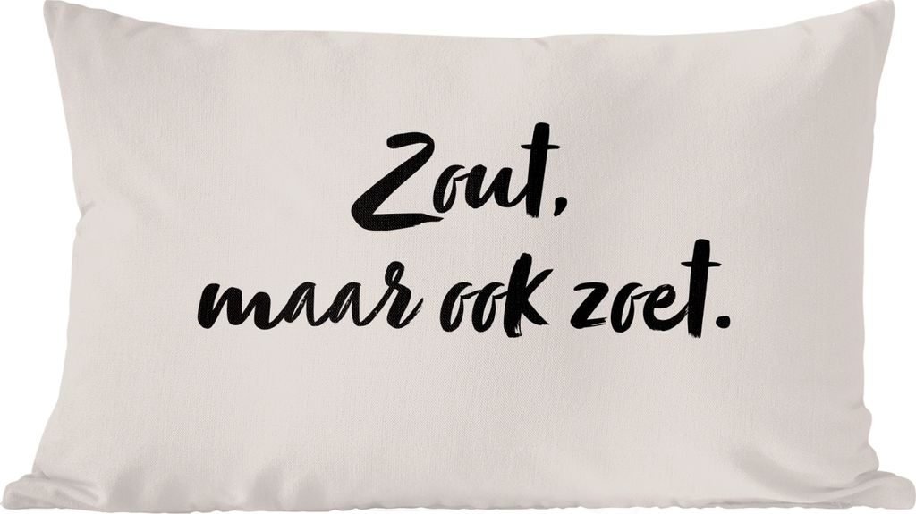 MuchoWow Zierkissen Sofakissen Wohnzimmer Dekokissen 60x40 cm Salzig aber süß - Zitat - Taupe - Kopfkissen - Polster mit Foto