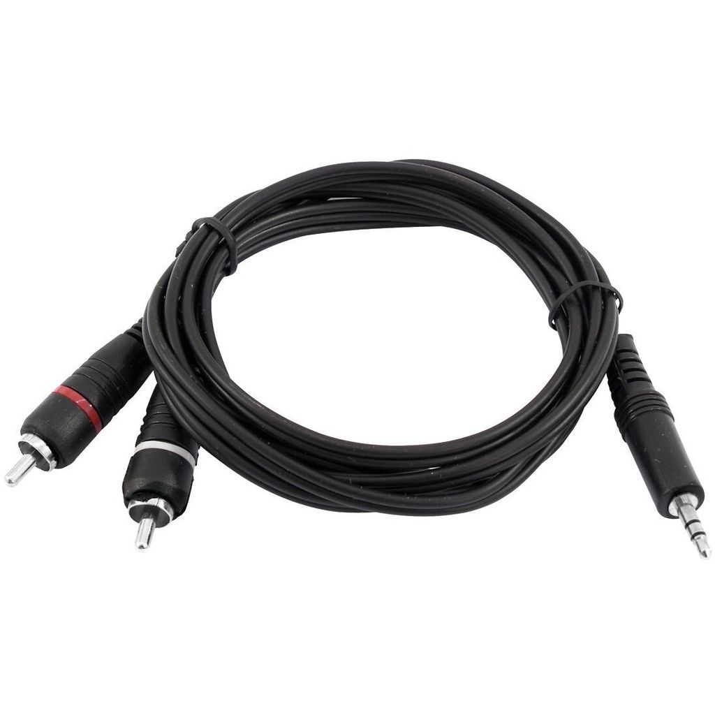 OMNITRONIC Adapterkabel 3,5 Klinke/2xCinch 1,5m sw