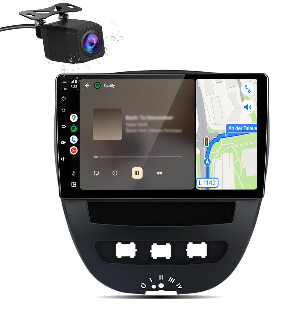Mit Kamera Autoradio Für Peugeot 107 Citroen C1 Toyota Aygo 2005-2014 CarPlay Android Auto WiFi GPS Navi RDS DSP DAB+ BT 10 Zoll 2+64GB