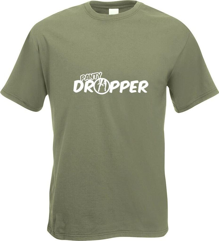 Kiwistar - T-Shirt - Olive - Panty Dropper Motiv Bedruckt Funshirt Design Print - mit Motiv Bedruckt - Funshirt Design - Sport - Freizeit - Herren - M