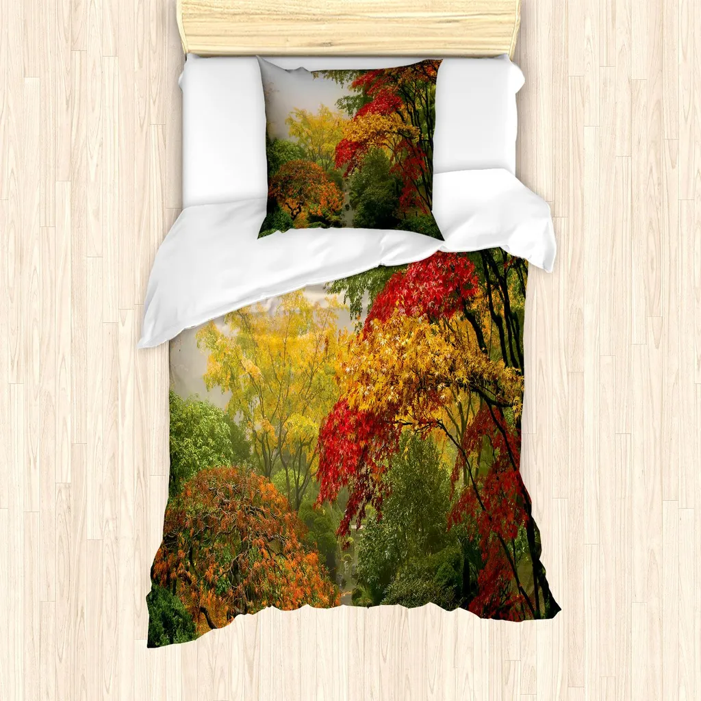 Copripiumino 135x200 ABAKUHAUS Giardino Giapponese - Colori Autunno