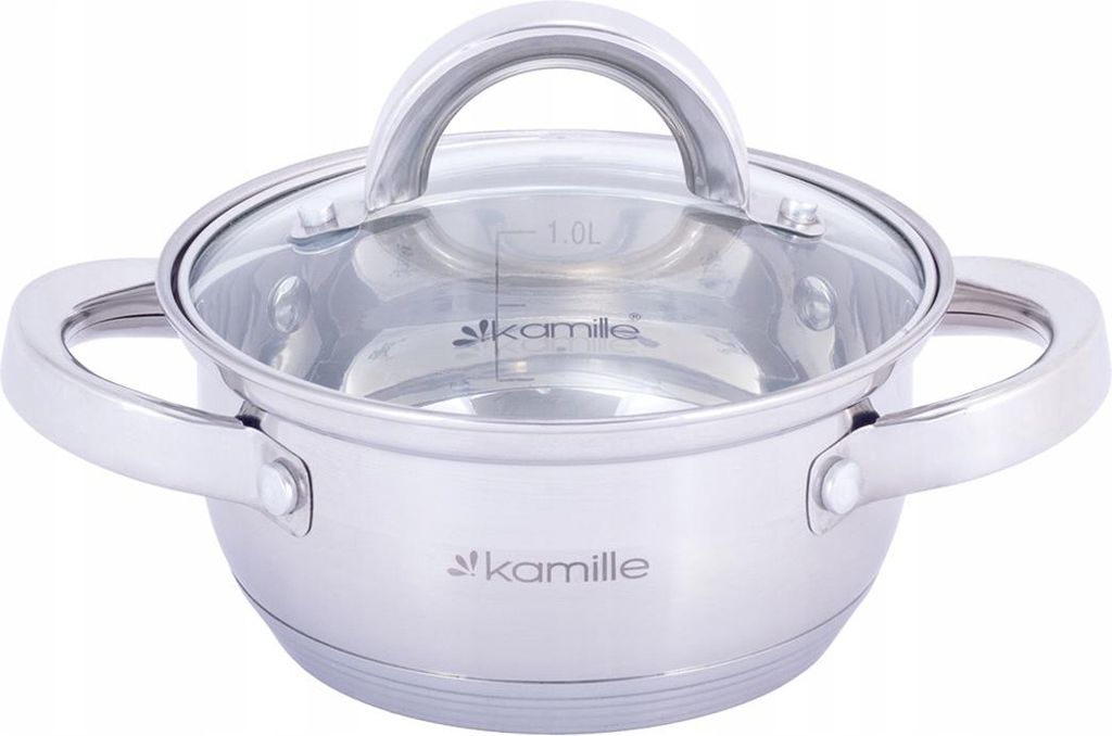 Topf 14 cm 1,0 l mit Deckel INDUKTION GAS KAMILLE Produktbild 