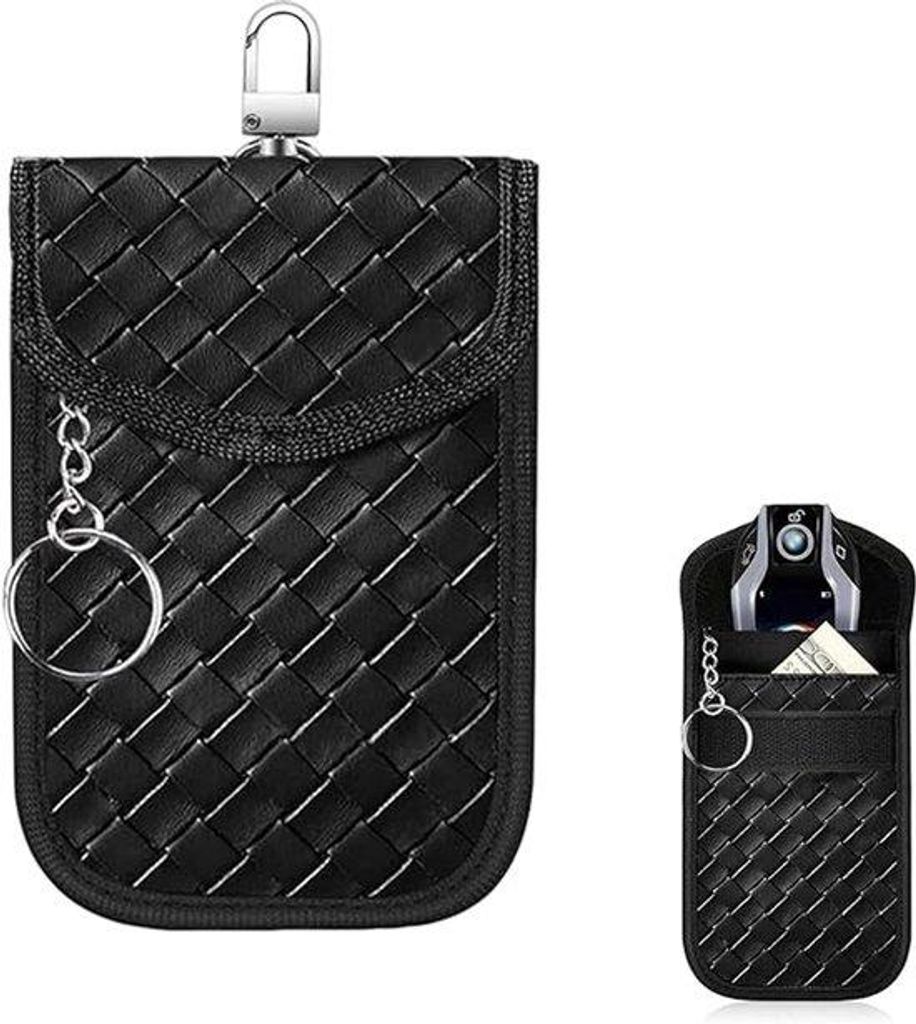 Keyless-Schloss-Signal-Blocker-Tasche 1 Stück hochwertig Kunstleder Faraday-gezwirnt multifunktioneller Schlüsseltasche Signal-Blocker geeignet f...