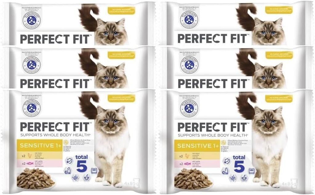 Perfect Fit Sensitive 1+ Katzennassfutter mit Lachs & Huhn Produktbild 