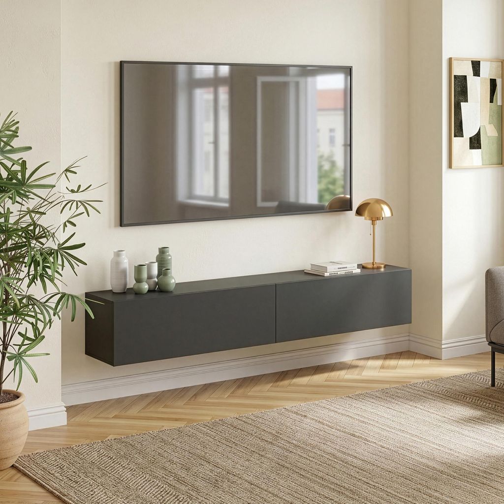 Mobile pensile «Evaton» con 2 ante a ribalta, 180 x 32 x 30 Immagine del prodotto 
