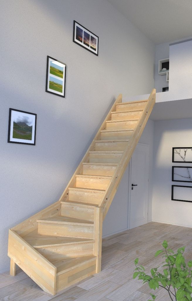 Holztreppe Korfu 1/4 gewendelter Ausführung rechts-ohne Produktbild 