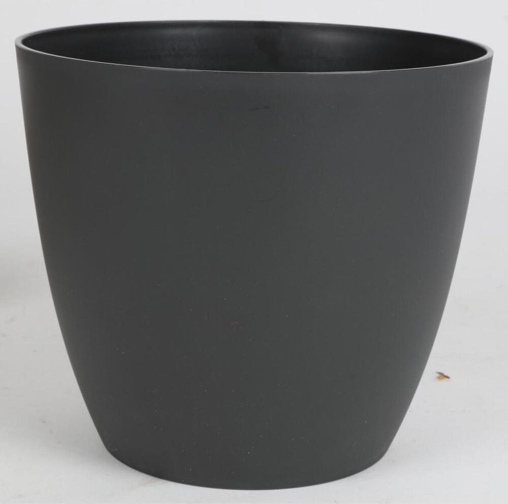 8x Übertopf ELLA Ø 25 cm H 22,2 cm anthrazit – moderner mattierter Pflanztopf aus robustem Kunststoff ideal für große Zimmerpflanzen Büro Wo...