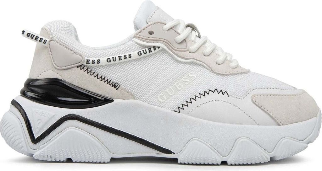 Guess Damen Schnürer FL7MIC LEA12 WHITE Farbe:Weiß Größe: 40