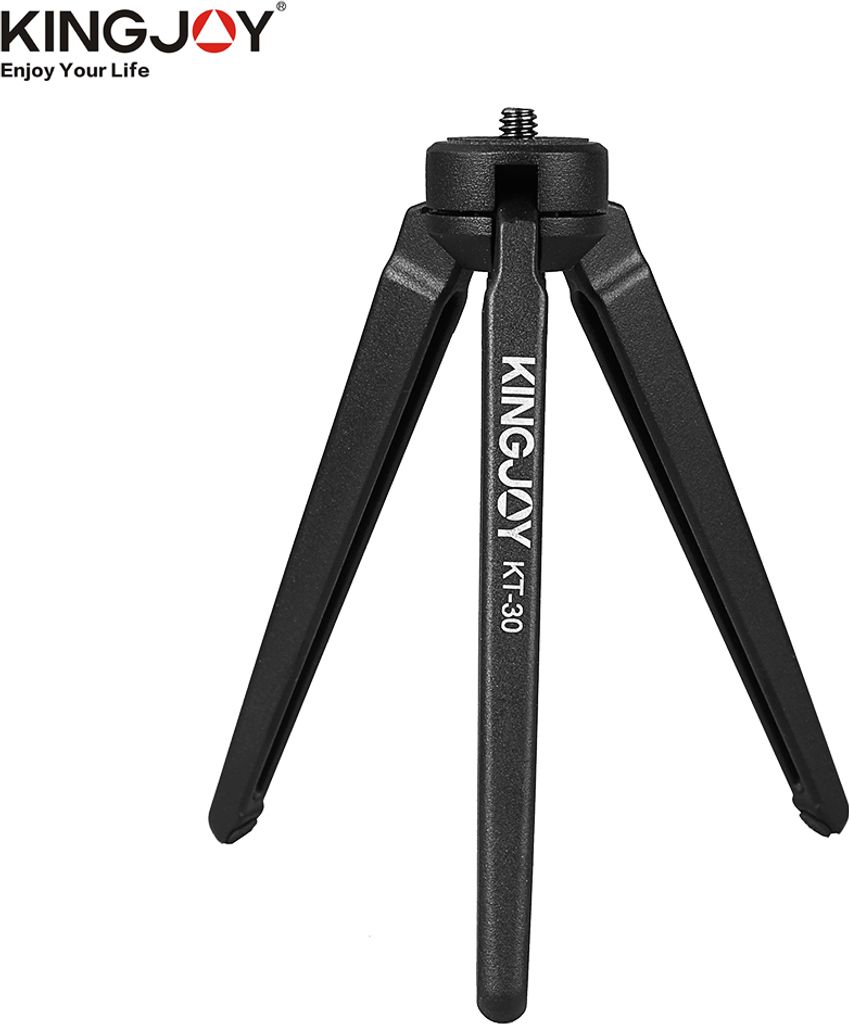 KINGJOY Tragbarer Mini-Stativ-Stabilisator Stabiler Aluminium-Legierungs-Desktop-Tisch Drei-Bein-Standfuss mit 1/4 Zoll Schraube fuer GoPro Kameras...