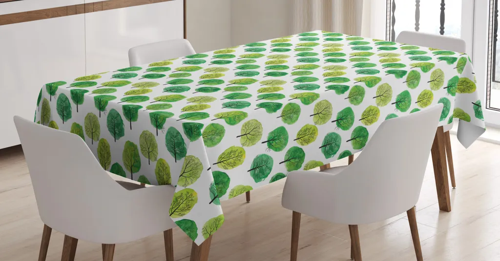 Tovaglia Design ABAKUHAUS 140x200 cm - Motivo Alberi Acquerello Verde