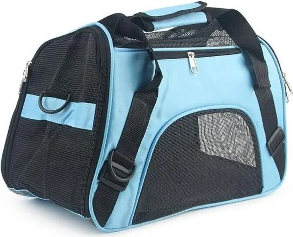 Sac de voyage bleu pour animaux L 52x27x35cm idéal train et voiture
