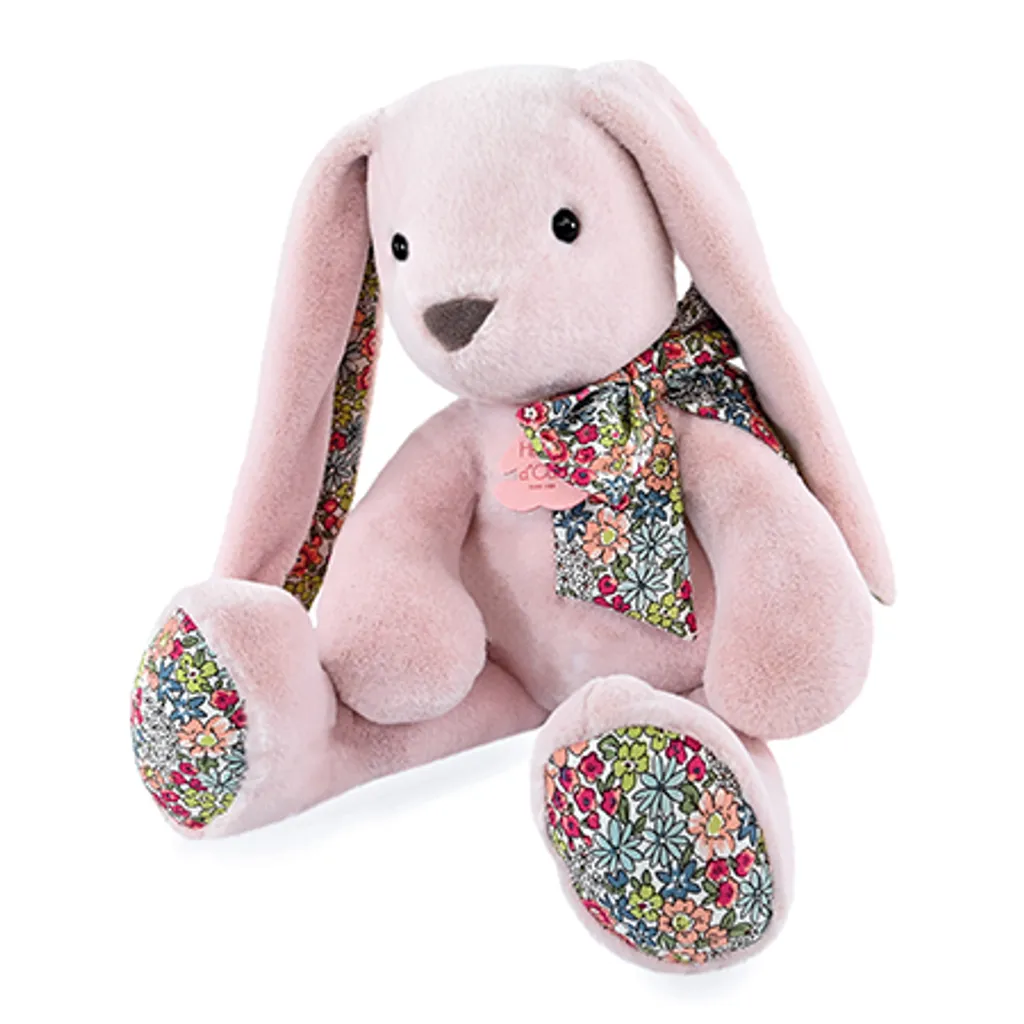Doudou lapin rose Histoire d'Ours 40 cm : apaise le sommeil de bébé