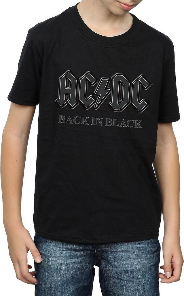 AC/DC - "Back In Black" T-Shirt für Jungen BI518 (104) (Schwarz)