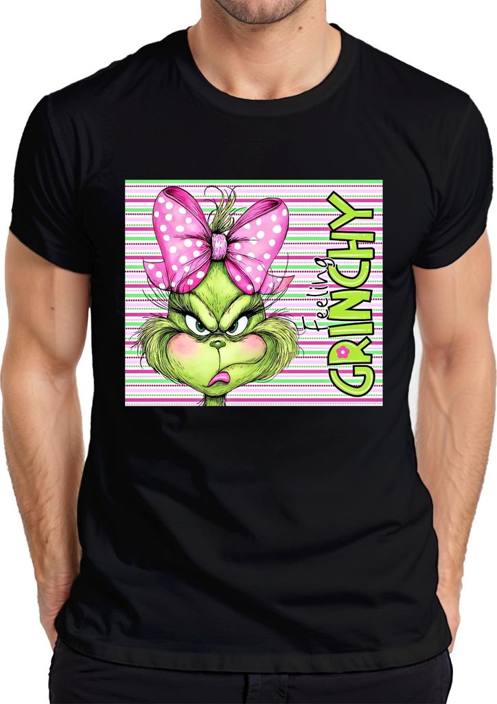 Feelin' Grinchy Weihnachten lustig Geschenk Weihnachtsgeschenk Herren T-Shirt, Schwarz, XXL