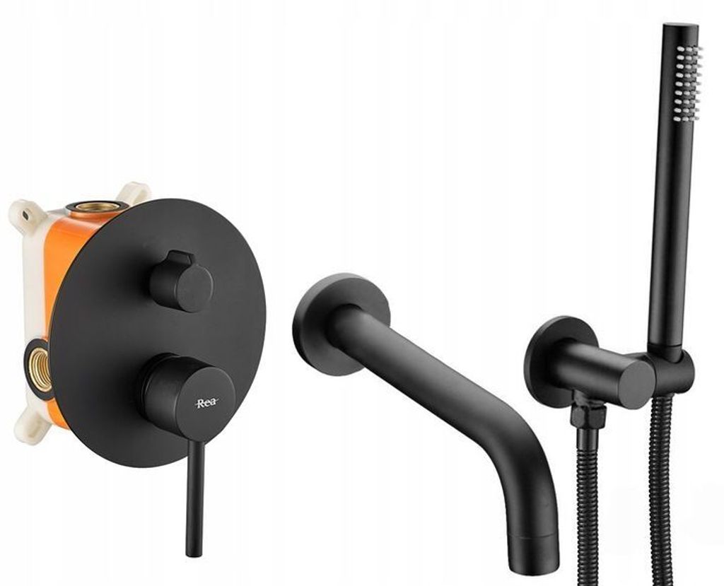 Bateria Wannowa podtynkowa Rea Lungo Czarna + Box Zdjęcie produktu 