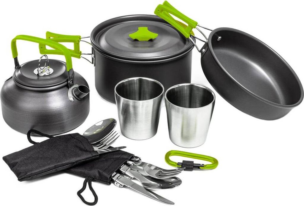 Kempingové nádobí pro venkovní kuchyňské vybavení s příbory Obrázek produktu 