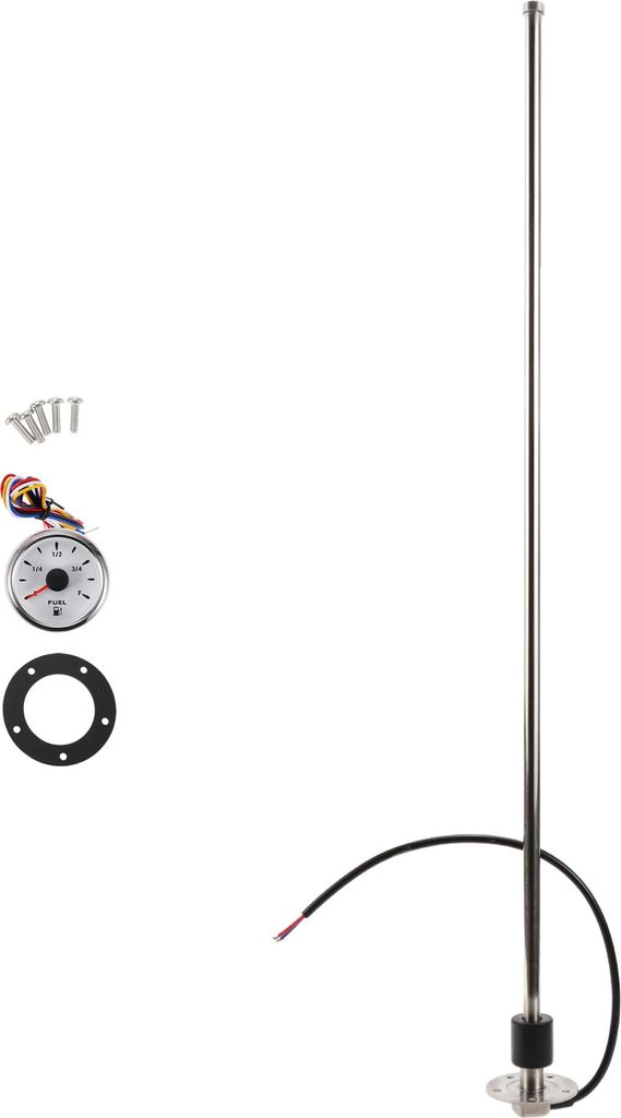 Kraftstoff-Sendeinheit und Messgerätesatz Boot Kraftstoff-Sendeinheit Marine Kraftstoff-Sendeinheit Metall 33,46" 1 Set Silber Schwarz Weiß 0-190...