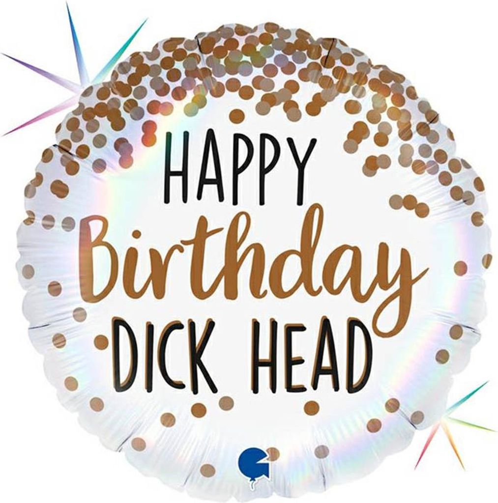 18"/Ø46cm Folienballon "Happy Birthday" Dick Head