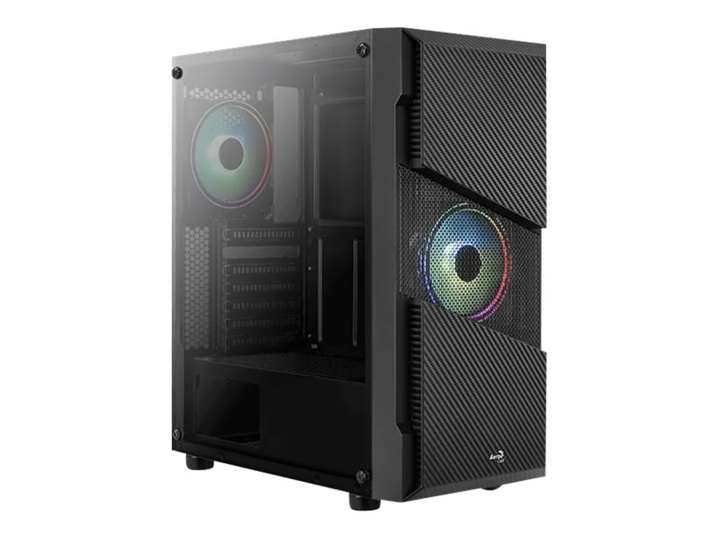 AeroCool Menace Saturn RGB Boîtier PC Gamer Midi Tower Noir avec TG