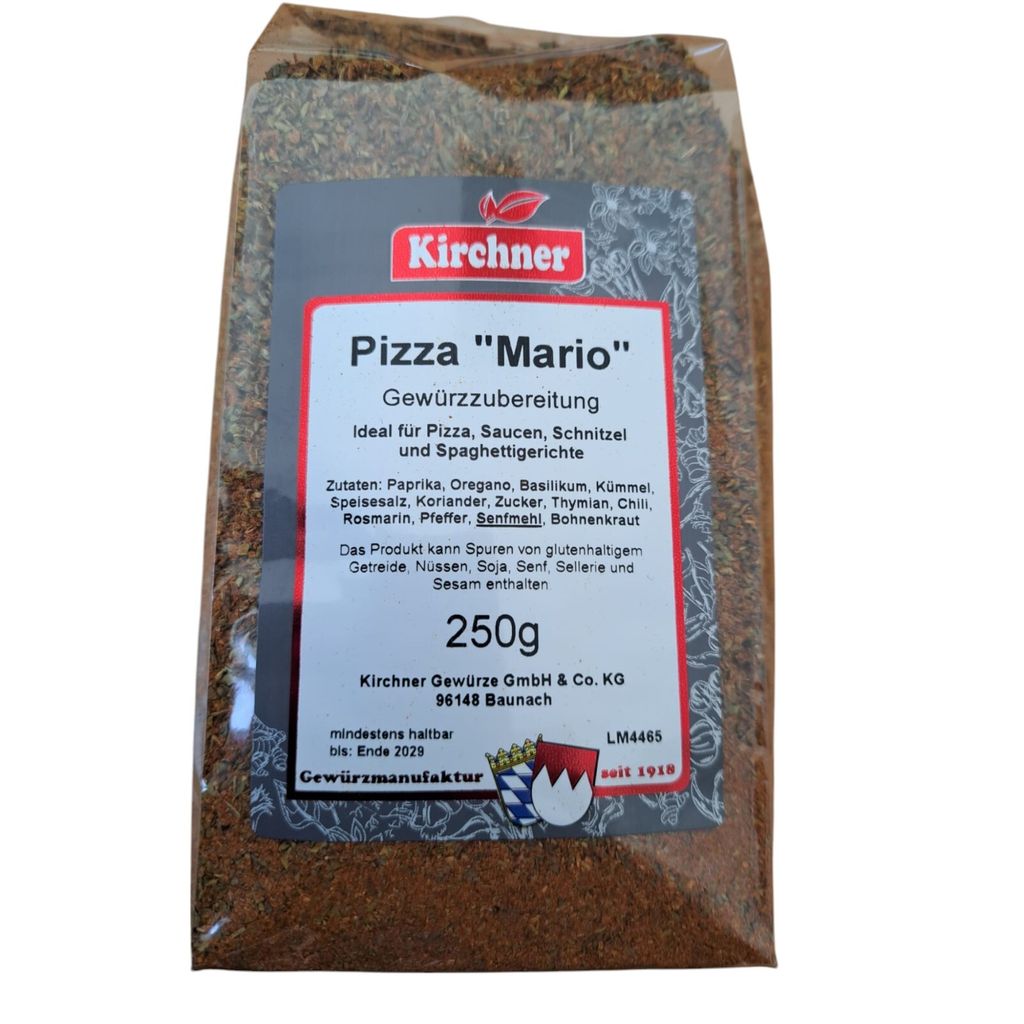 250g Pizzagewürz rot "Mario - Pizza" Kirchner Gewürzzubereitung Gewürzmischung