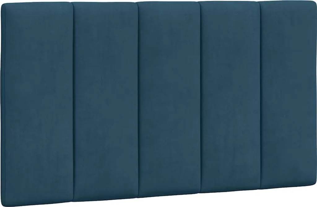 Coussin de tête de lit velours bleu 90 cm Hanko au toucher soyeux