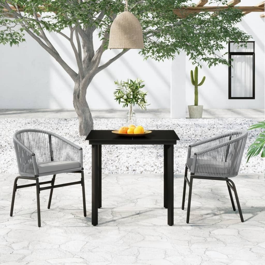 The Living Store 3-tlg. Garten-Essgruppe Grau